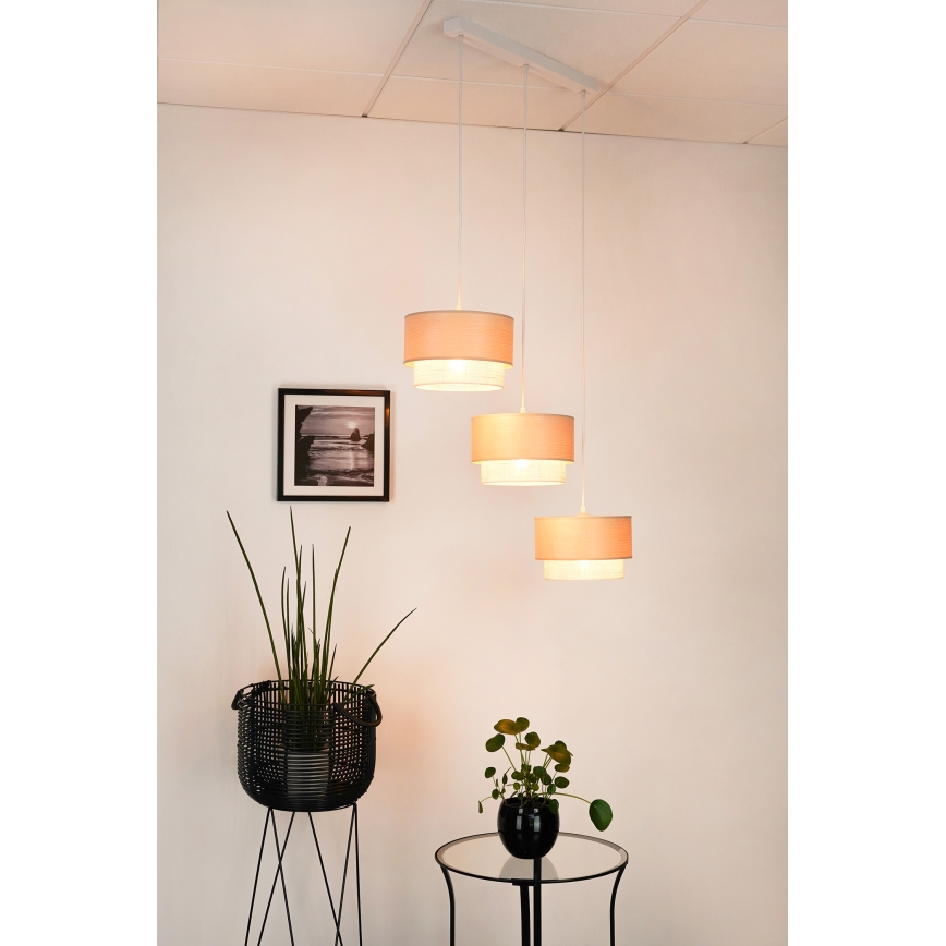 Brilagi - Κρεμαστό φωτιστικό οροφής ARIZONA BOHO 3xE27/15W/230V μπεζ/λευκό