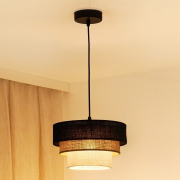 Brilagi - Κρεμαστό φωτιστικό οροφής ASPEN LUNETA 1xE27/15W/230V διάμετρος 25 cm μαύρο/μπεζ/κρεμ