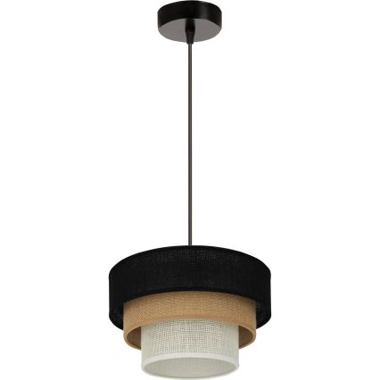 Brilagi - Κρεμαστό φωτιστικό οροφής ASPEN LUNETA 1xE27/15W/230V διάμετρος 25 cm μαύρο/μπεζ/κρεμ