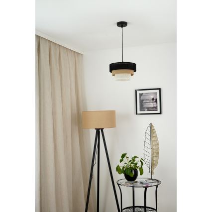 Brilagi - Κρεμαστό φωτιστικό οροφής ASPEN LUNETA 1xE27/15W/230V διάμετρος 25 cm μαύρο/μπεζ/κρεμ