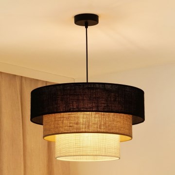 Brilagi - Κρεμαστό φωτιστικό οροφής ASPEN LUNETA 1xE27/15W/230V διάμετρος 45 cm μαύρο/μπεζ/κρεμ