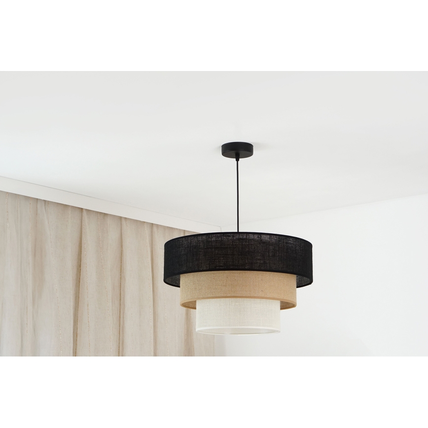 Brilagi - Κρεμαστό φωτιστικό οροφής ASPEN LUNETA 1xE27/15W/230V διάμετρος 45 cm μαύρο/μπεζ/κρεμ