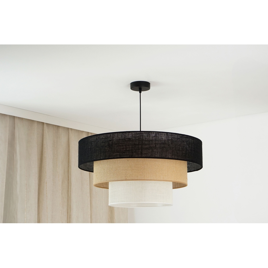 Brilagi - Κρεμαστό φωτιστικό οροφής ASPEN LUNETA 1xE27/15W/230V διάμετρος 60 cm μαύρο/μπεζ/κρεμ