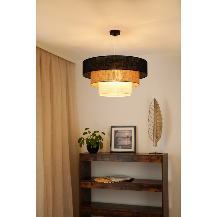Brilagi - Κρεμαστό φωτιστικό οροφής ASPEN LUNETA 1xE27/15W/230V διάμετρος 60 cm μαύρο/μπεζ/κρεμ