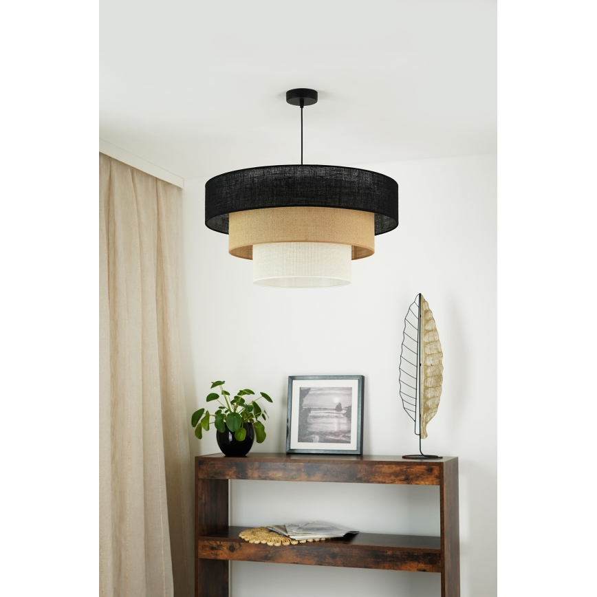 Brilagi - Κρεμαστό φωτιστικό οροφής ASPEN LUNETA 1xE27/15W/230V διάμετρος 60 cm μαύρο/μπεζ/κρεμ