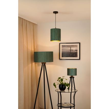 Brilagi - Κρεμαστό φωτιστικό οροφής BOSTON ROLLER 1xE27/15W/230V διάμετρος 21 cm straw πράσινο/χρυσό