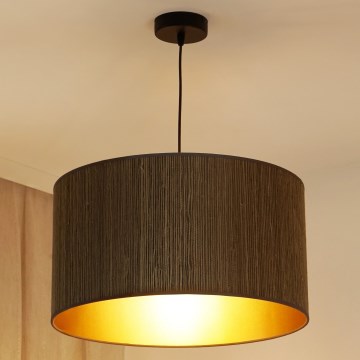 Brilagi - Κρεμαστό φωτιστικό οροφής BOSTON ROLLER 1xE27/15W/230V διάμετρος 45 cm straw καφέ/χρυσό