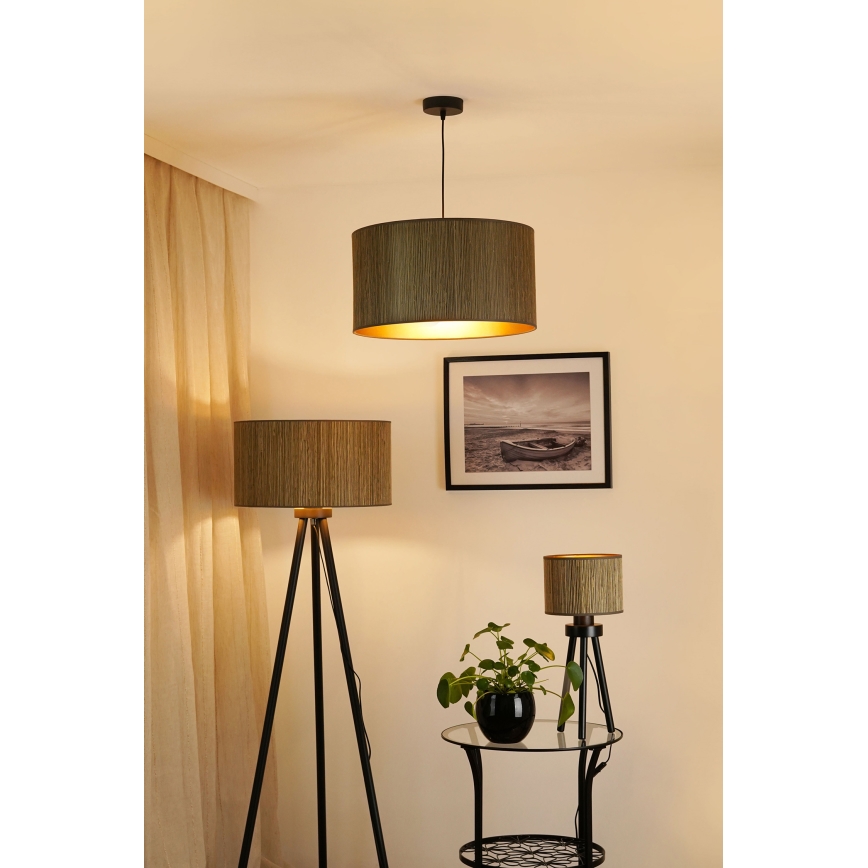 Brilagi - Κρεμαστό φωτιστικό οροφής BOSTON ROLLER 1xE27/15W/230V διάμετρος 45 cm straw καφέ/χρυσό
