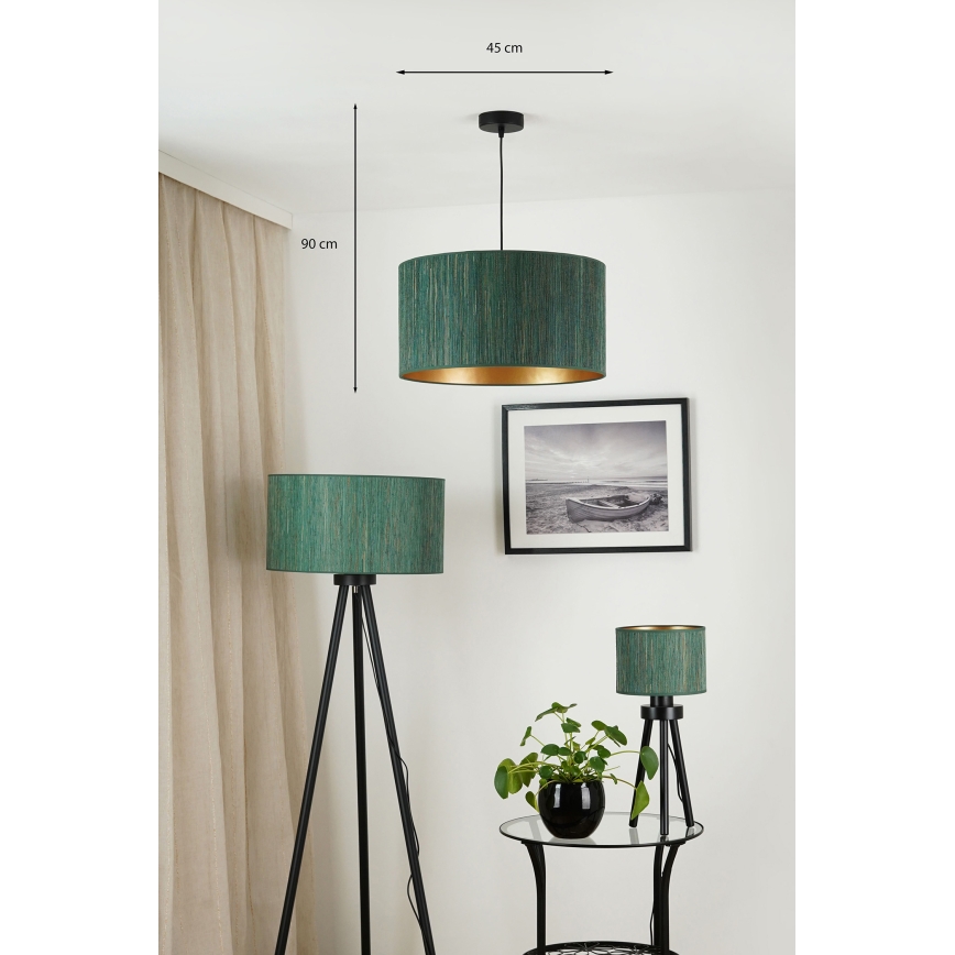 Brilagi - Κρεμαστό φωτιστικό οροφής BOSTON ROLLER 1xE27/15W/230V διάμετρος 45 cm straw πράσινο/χρυσό