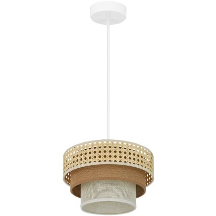 Brilagi - Κρεμαστό φωτιστικό οροφής CEDAR LUNETA 1xE27/15W/230V διάμετρος 25 cm μπεζ/καφέ/κρεμ