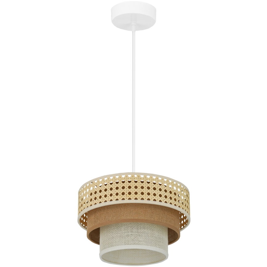 Brilagi - Κρεμαστό φωτιστικό οροφής CEDAR LUNETA 1xE27/15W/230V διάμετρος 25 cm μπεζ/καφέ/κρεμ