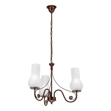 Brilagi - Κρεμαστό φωτιστικό οροφής COTTAGE 3xE14/40W/230V καφέ/λευκό
