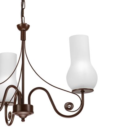 Brilagi - Κρεμαστό φωτιστικό οροφής COTTAGE 3xE14/40W/230V καφέ/λευκό