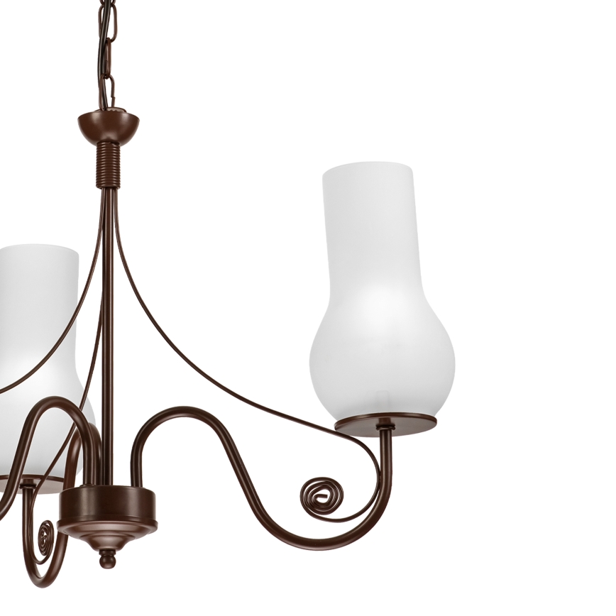 Brilagi - Κρεμαστό φωτιστικό οροφής COTTAGE 3xE14/40W/230V καφέ/λευκό