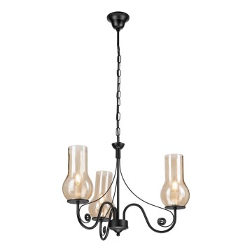 Brilagi - Κρεμαστό φωτιστικό οροφής COTTAGE 3xE14/40W/230V μαύρο/καφέ