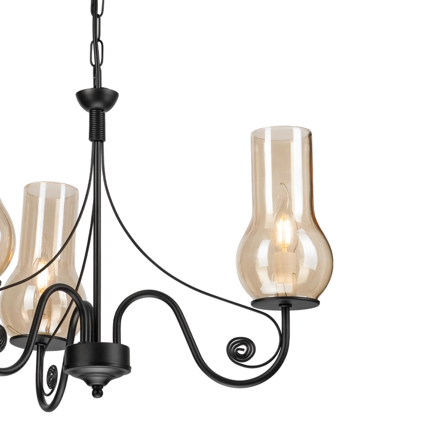 Brilagi - Κρεμαστό φωτιστικό οροφής COTTAGE 3xE14/40W/230V μαύρο/καφέ
