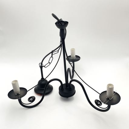 Brilagi - Κρεμαστό φωτιστικό οροφής COTTAGE 3xE14/40W/230V μαύρο/λευκό
