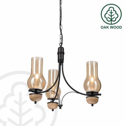 Brilagi - Κρεμαστό φωτιστικό οροφής COTTAGE 3xE14/40W/230V οξιά/καφέ