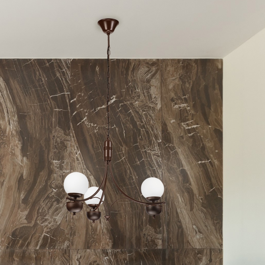 Brilagi - Κρεμαστό φωτιστικό οροφής COTTAGE 3xG9/40W/230V δρυς/λευκό