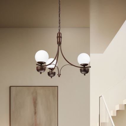 Brilagi - Κρεμαστό φωτιστικό οροφής COTTAGE 3xG9/40W/230V δρυς/λευκό