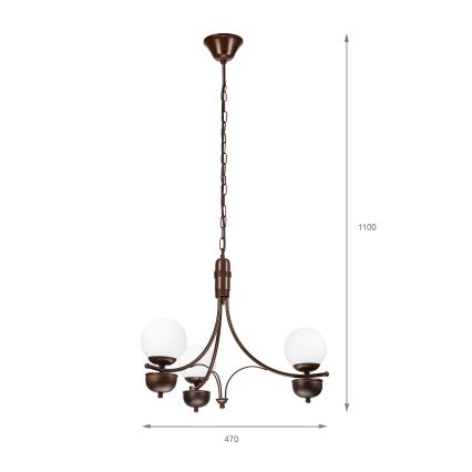 Brilagi - Κρεμαστό φωτιστικό οροφής COTTAGE 3xG9/40W/230V δρυς/λευκό