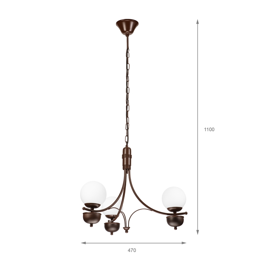 Brilagi - Κρεμαστό φωτιστικό οροφής COTTAGE 3xG9/40W/230V δρυς/λευκό