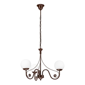 Brilagi - Κρεμαστό φωτιστικό οροφής COTTAGE 3xG9/40W/230V καφέ/λευκό