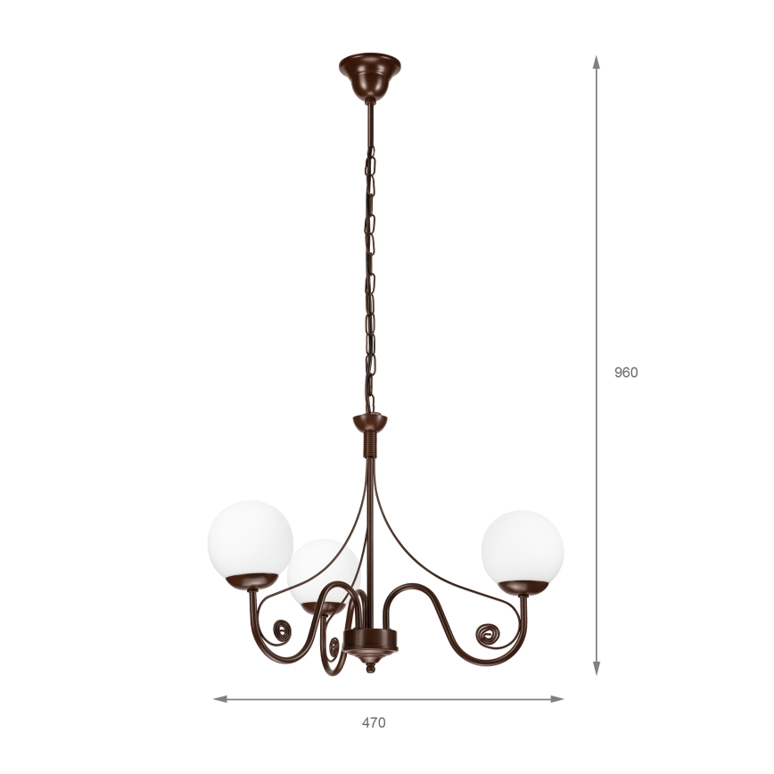 Brilagi - Κρεμαστό φωτιστικό οροφής COTTAGE 3xG9/40W/230V καφέ/λευκό