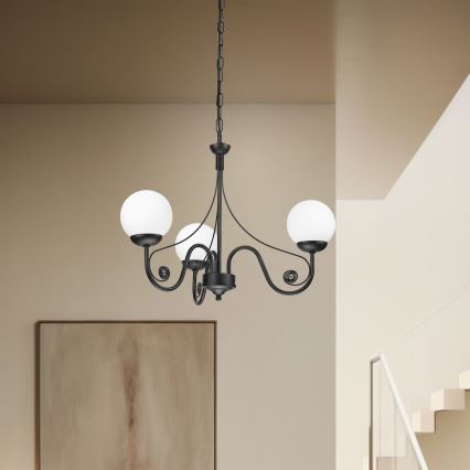 Brilagi - Κρεμαστό φωτιστικό οροφής COTTAGE 3xG9/40W/230V μαύρο/λευκό
