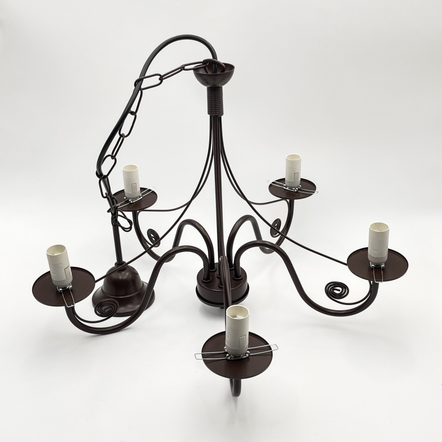 Brilagi - Κρεμαστό φωτιστικό οροφής COTTAGE 5xE14/40W/230V καφέ/λευκό