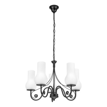 Brilagi - Κρεμαστό φωτιστικό οροφής COTTAGE 5xE14/40W/230V μαύρο/λευκό