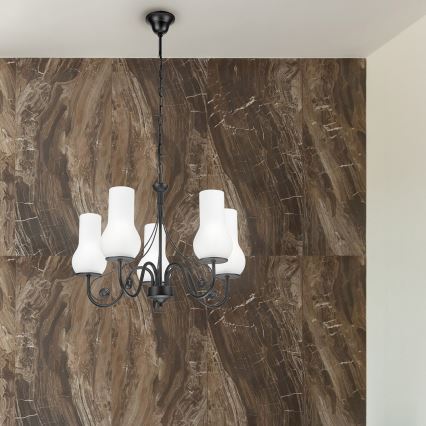 Brilagi - Κρεμαστό φωτιστικό οροφής COTTAGE 5xE14/40W/230V μαύρο/λευκό