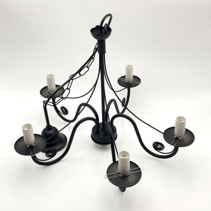 Brilagi - Κρεμαστό φωτιστικό οροφής COTTAGE 5xE14/40W/230V μαύρο/λευκό