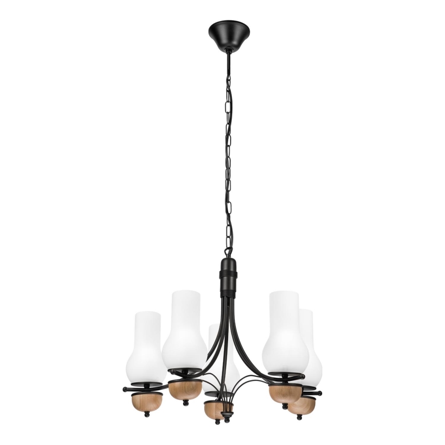 Brilagi - Κρεμαστό φωτιστικό οροφής COTTAGE 5xE14/40W/230V οξιά/λευκό