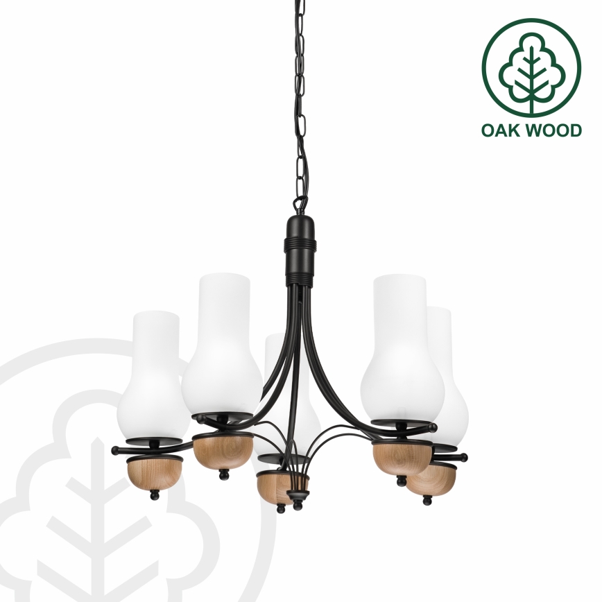 Brilagi - Κρεμαστό φωτιστικό οροφής COTTAGE 5xE14/40W/230V οξιά/λευκό