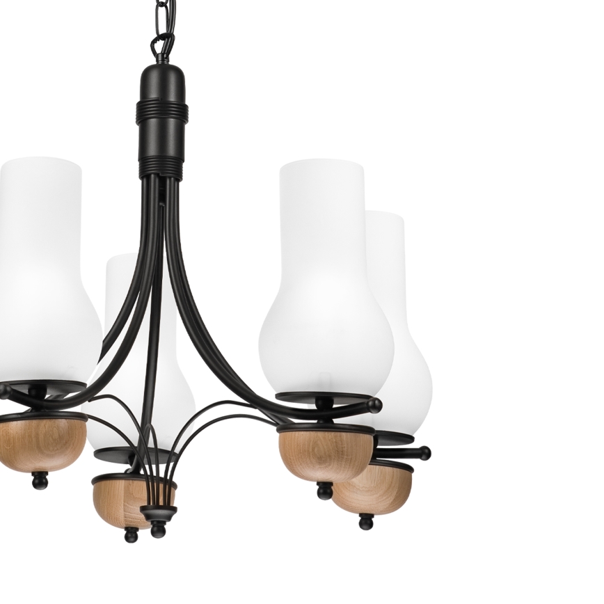 Brilagi - Κρεμαστό φωτιστικό οροφής COTTAGE 5xE14/40W/230V οξιά/λευκό