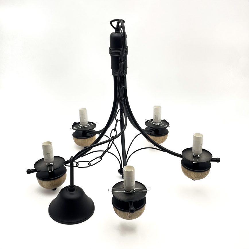 Brilagi - Κρεμαστό φωτιστικό οροφής COTTAGE 5xE14/40W/230V οξιά/λευκό
