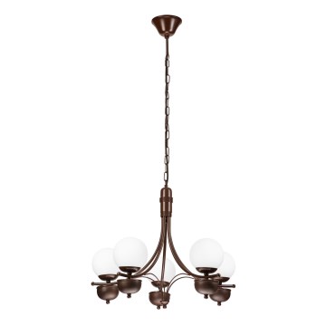 Brilagi - Κρεμαστό φωτιστικό οροφής COTTAGE 5xG9/40W/230V δρυς/λευκό