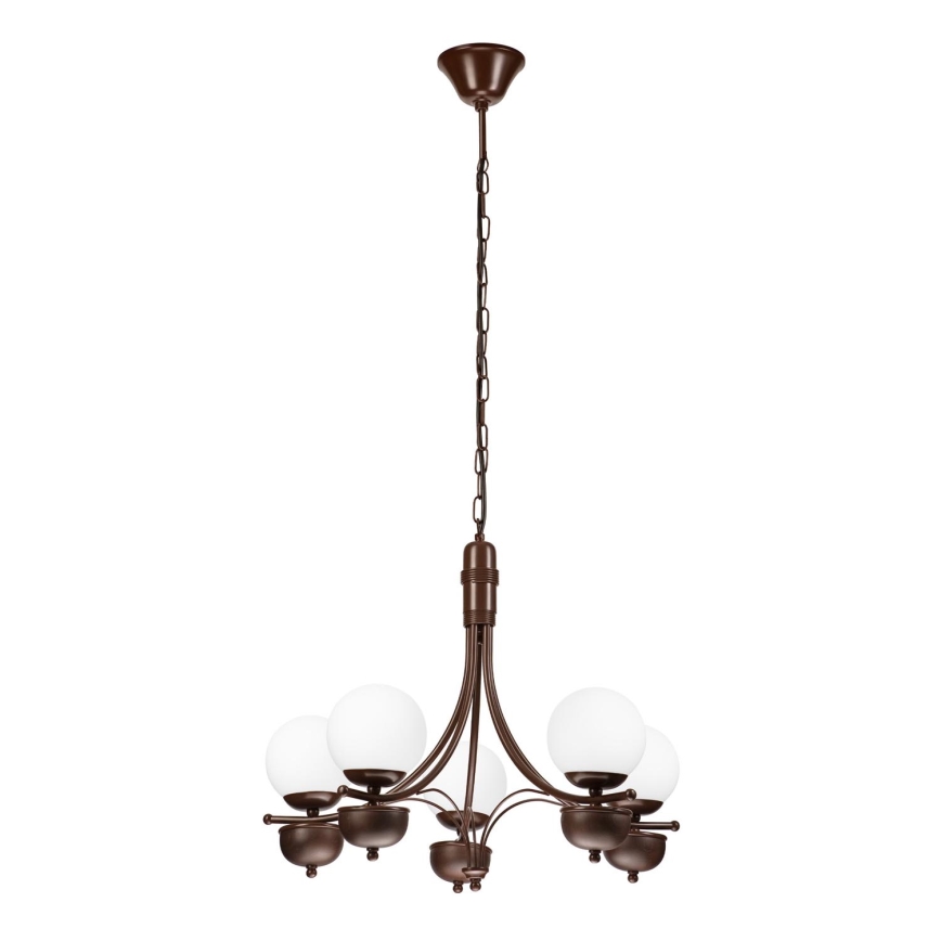 Brilagi - Κρεμαστό φωτιστικό οροφής COTTAGE 5xG9/40W/230V δρυς/λευκό