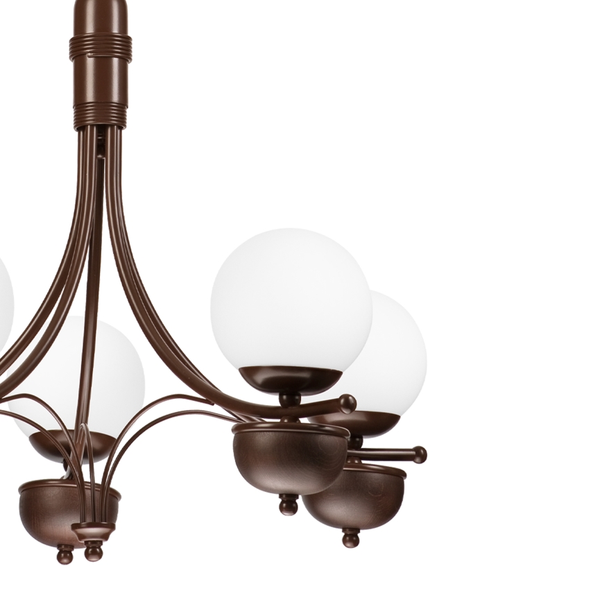 Brilagi - Κρεμαστό φωτιστικό οροφής COTTAGE 5xG9/40W/230V δρυς/λευκό