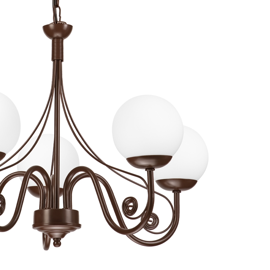 Brilagi - Κρεμαστό φωτιστικό οροφής COTTAGE 5xG9/40W/230V καφέ/λευκό