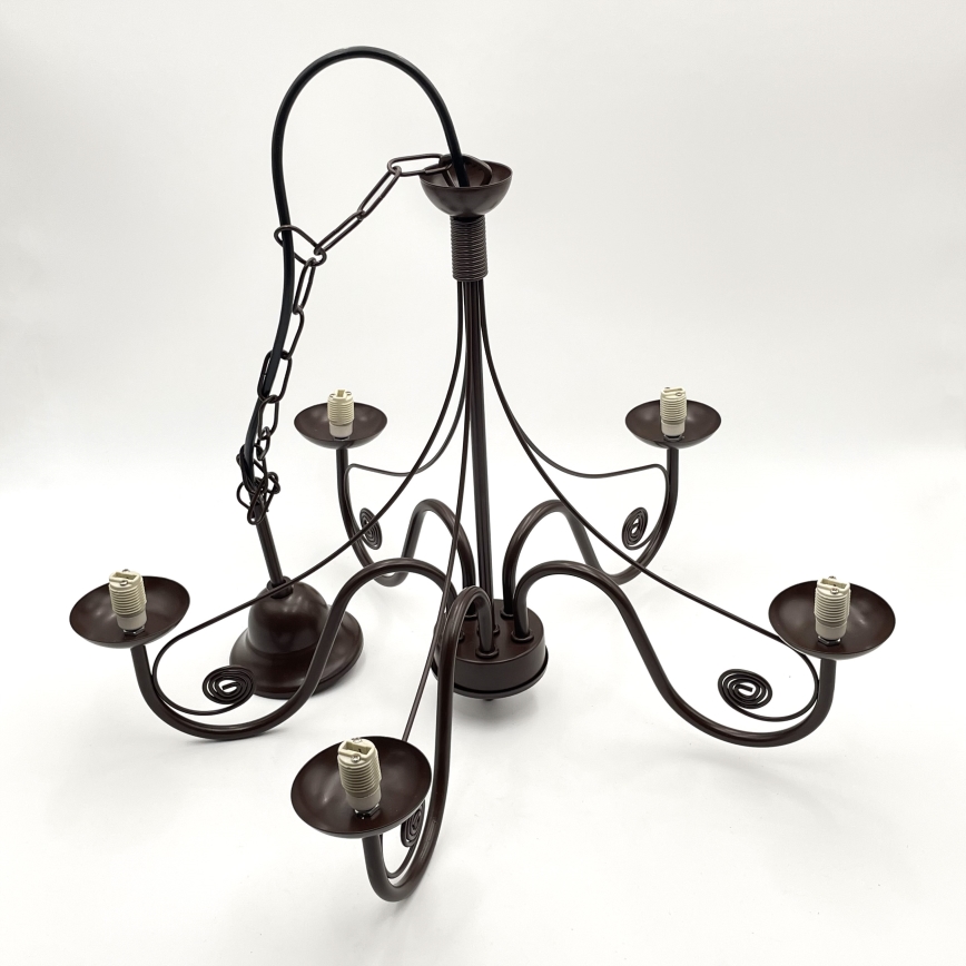 Brilagi - Κρεμαστό φωτιστικό οροφής COTTAGE 5xG9/40W/230V καφέ/λευκό