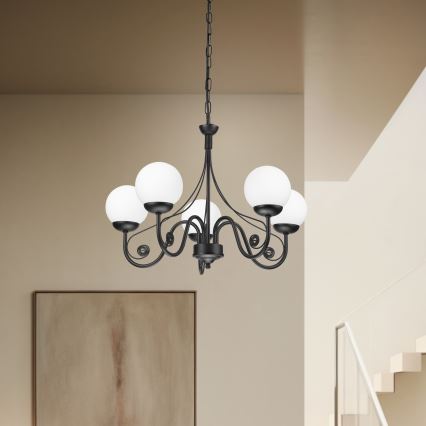 Brilagi - Κρεμαστό φωτιστικό οροφής COTTAGE 5xG9/40W/230V μαύρο/λευκό
