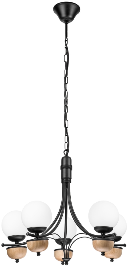 Brilagi - Κρεμαστό φωτιστικό οροφής COTTAGE 5xG9/40W/230V οξιά/λευκό