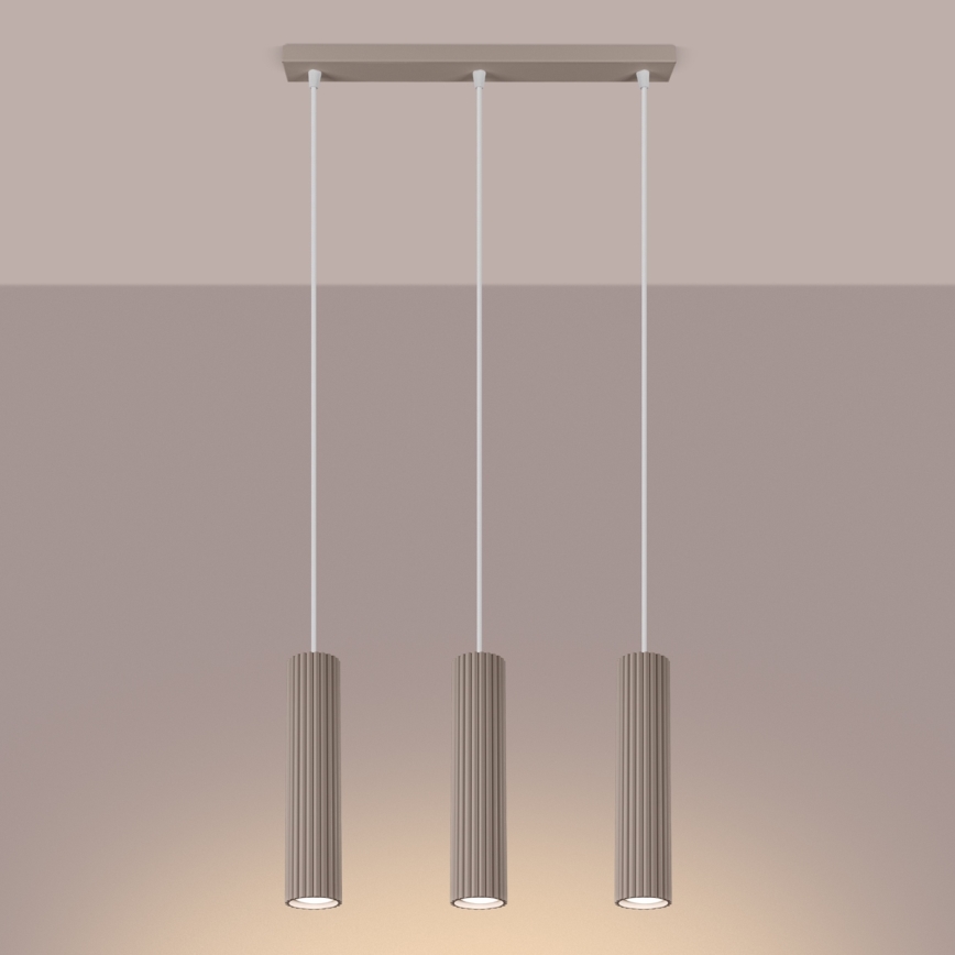 Brilagi - Κρεμαστό φωτιστικό οροφής CRESTO 3xGU10/10W/230V taupe