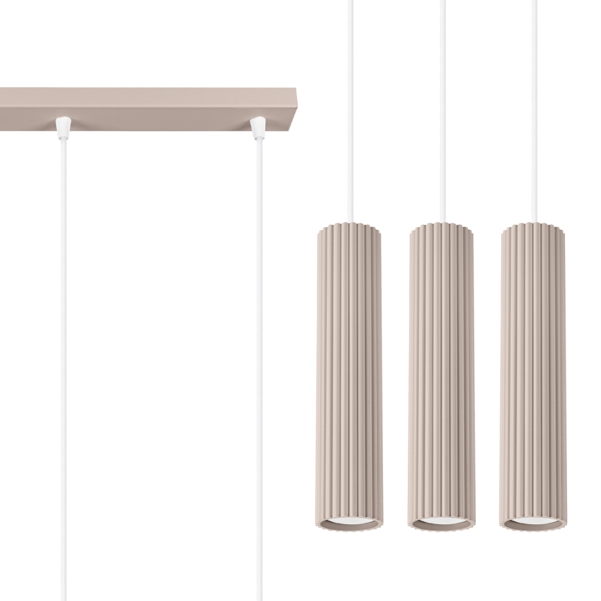 Brilagi - Κρεμαστό φωτιστικό οροφής CRESTO 3xGU10/10W/230V taupe