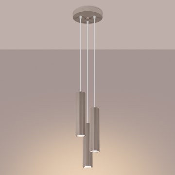 Brilagi - Κρεμαστό φωτιστικό οροφής CRESTO 3xGU10/10W/230V taupe