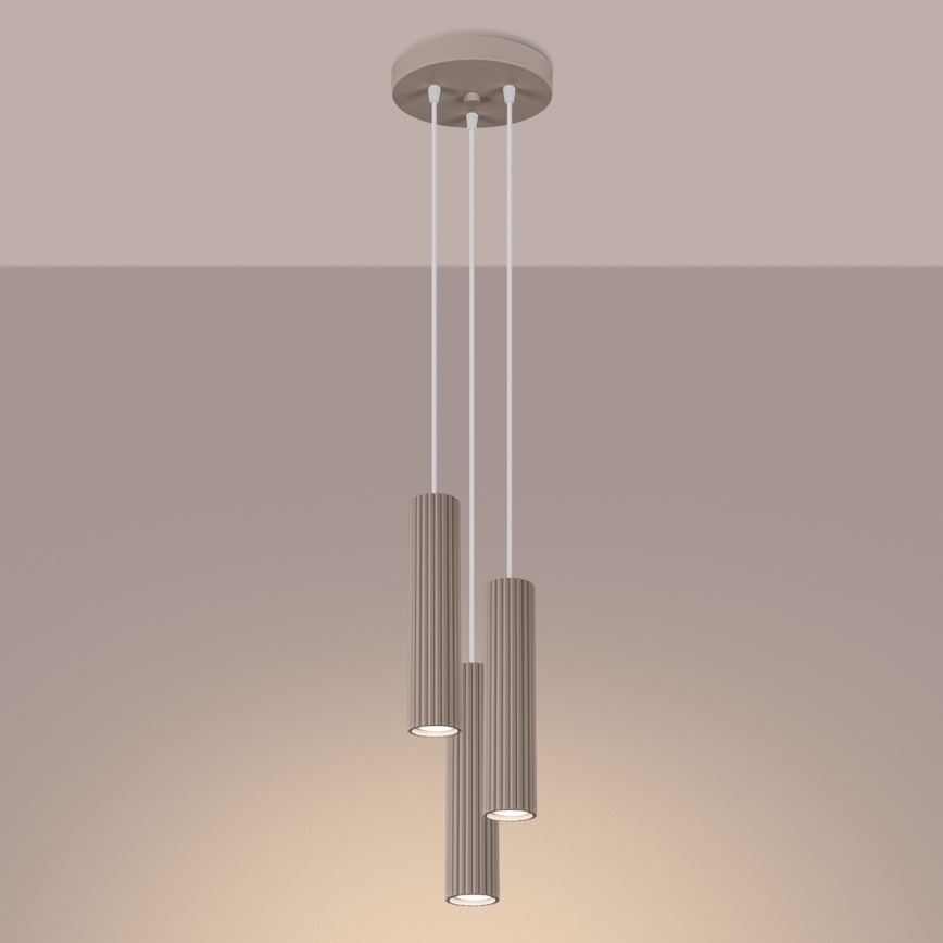 Brilagi - Κρεμαστό φωτιστικό οροφής CRESTO 3xGU10/10W/230V taupe