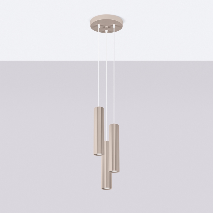 Brilagi - Κρεμαστό φωτιστικό οροφής CRESTO 3xGU10/10W/230V taupe
