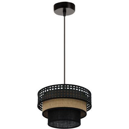 Brilagi - Κρεμαστό φωτιστικό οροφής DAKOTA LUNETA 1xE27/15W/230V διάμετρος 25 cm μαύρο/μπεζ